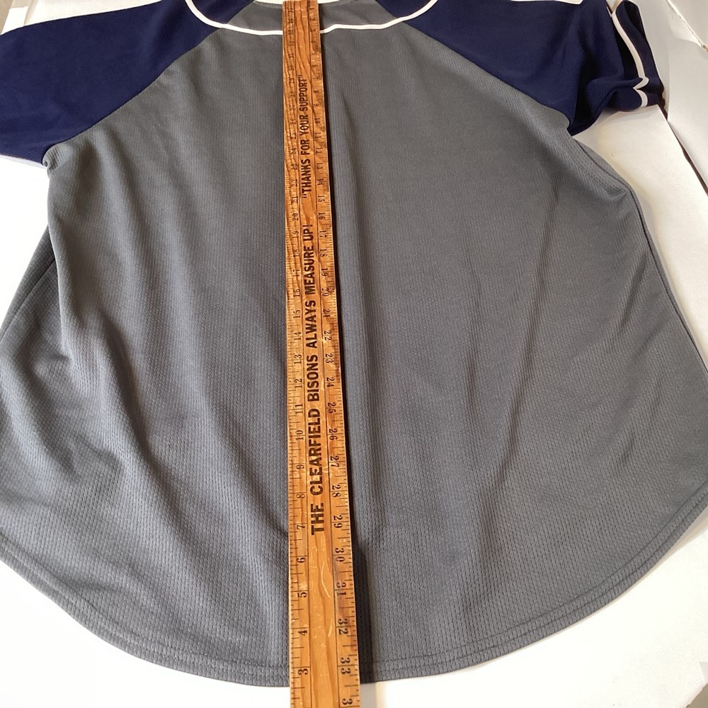 New York Yankees Gray and Blue Baseball Jersey Mens size Large by Dynasty - Picture 10 of 12